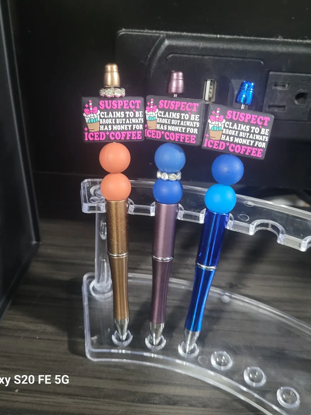 Handmade Iced Coffee Beaded Pens